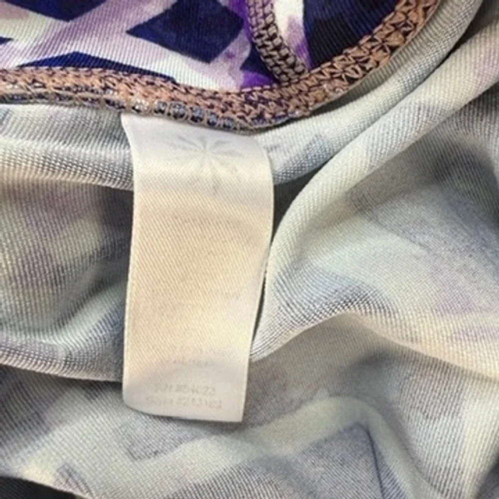 Athleta Leggings High Rise Geometric Abstract Slim Fit XS Blue Purple Athletic